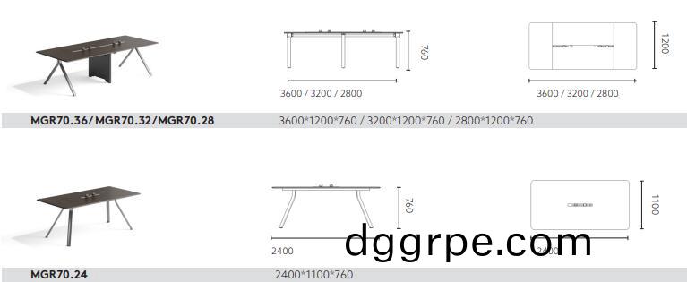 格朗系列会议桌尺寸图