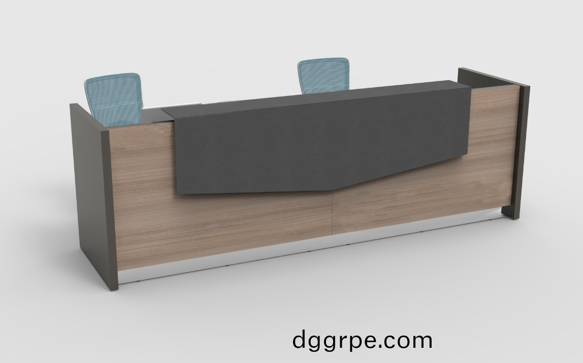 诺威系列J003前台接待台—原木核桃木