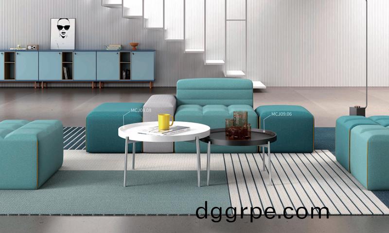 办公室洽谈会客圆形茶几组合