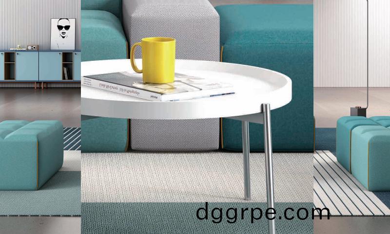 办公室洽谈会客圆形白色茶几