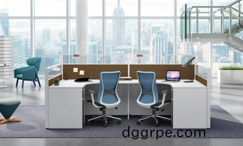 Thick&Thin系列玻璃屏风办公桌双人职员工位