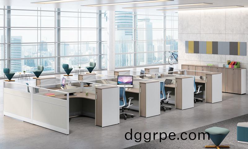 Thick&Thin系列带衣柜床柜8人组合办公桌