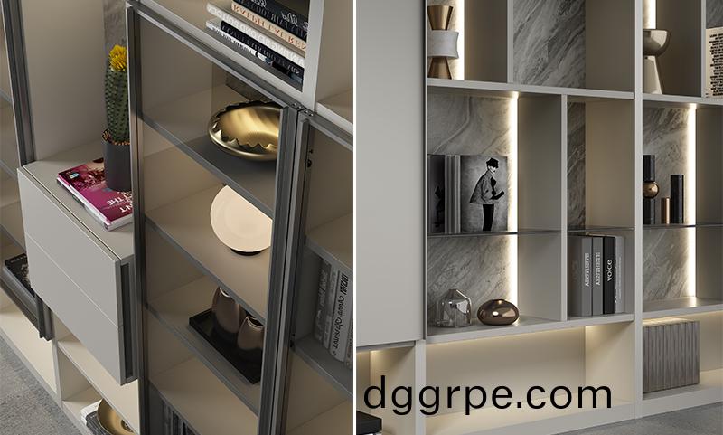 办公室墙柜一体柜细节图