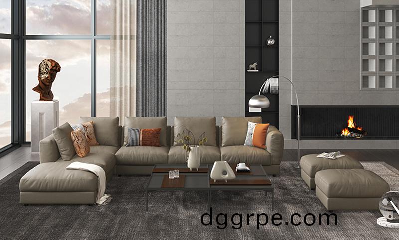 云舒总裁沙发棕色